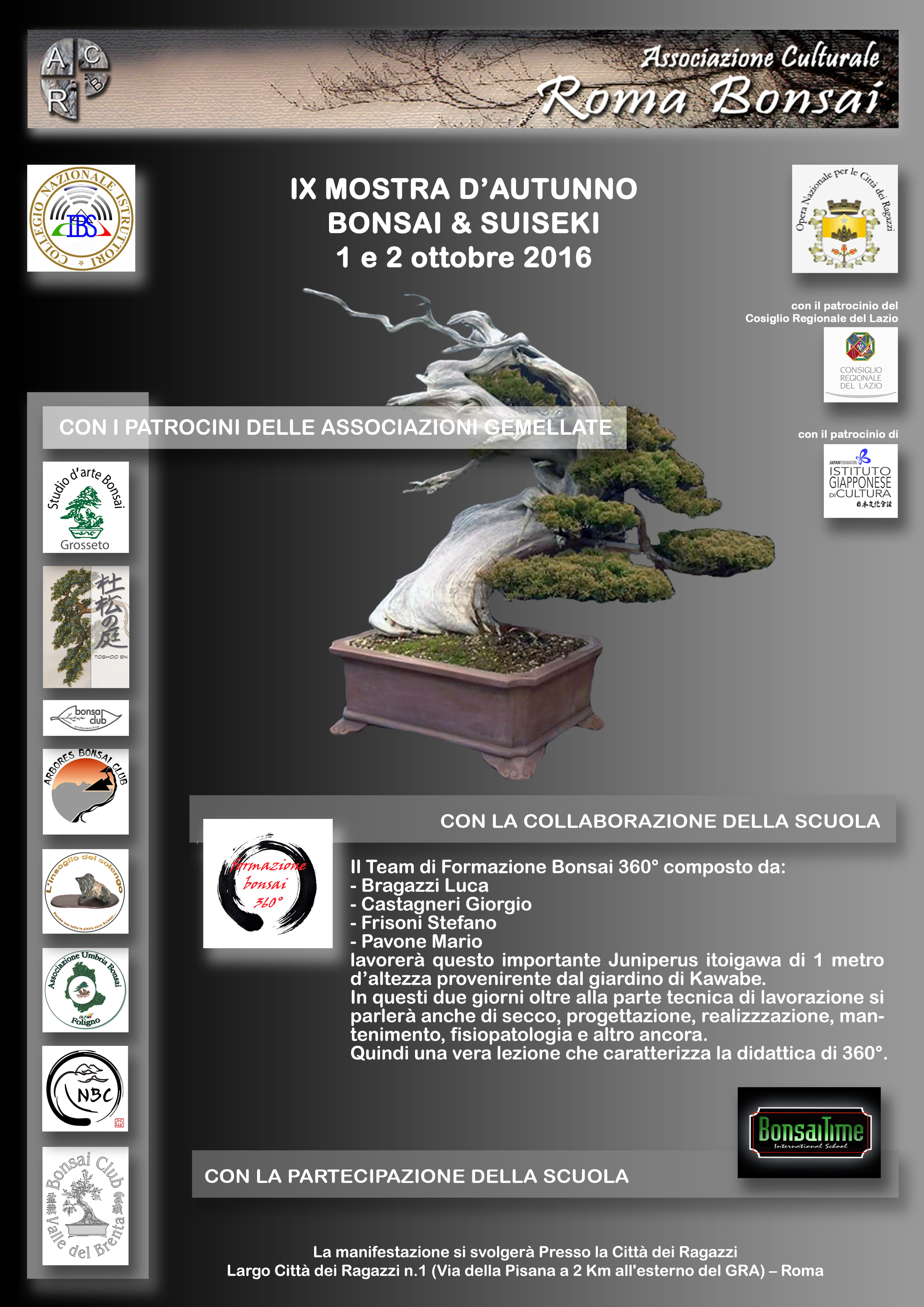 Locandina Mostra Bonsai Roma Ottober 2016