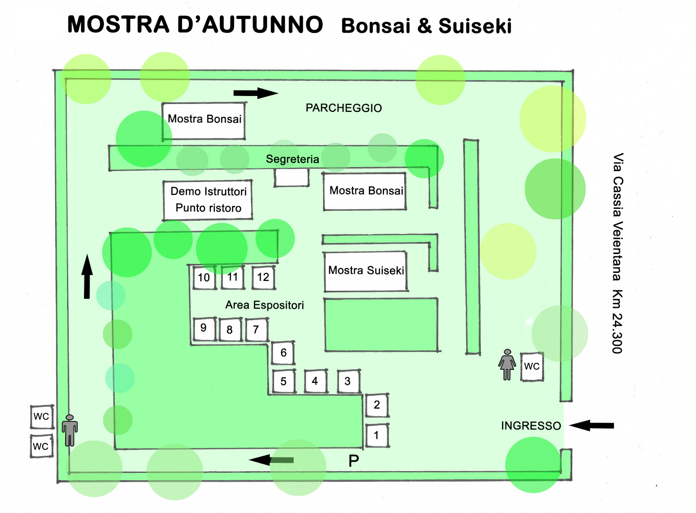 mappa della mostra bonsai