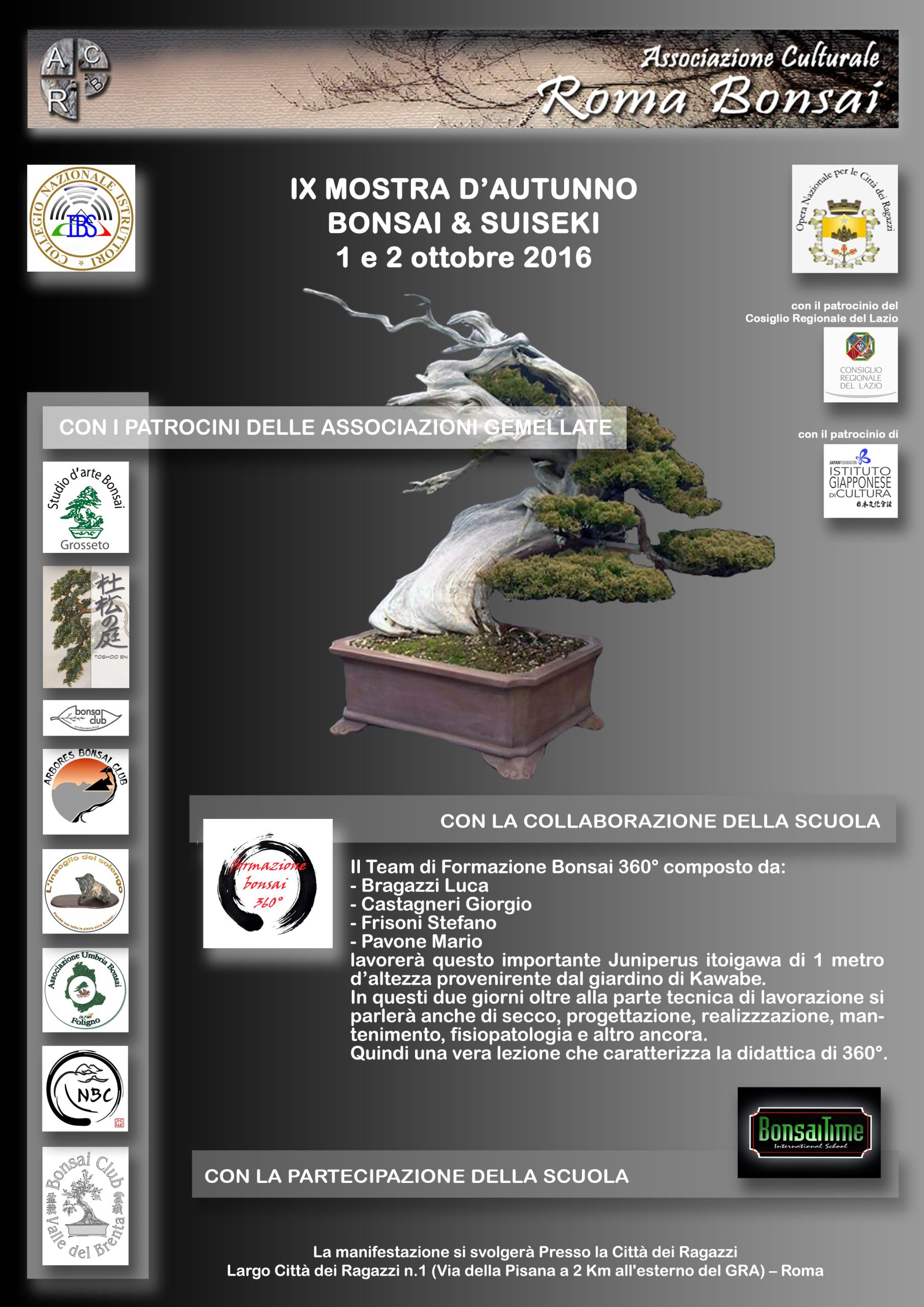 IX Mostra d’Autunno Bonsai & Suiseki a Roma – 2016