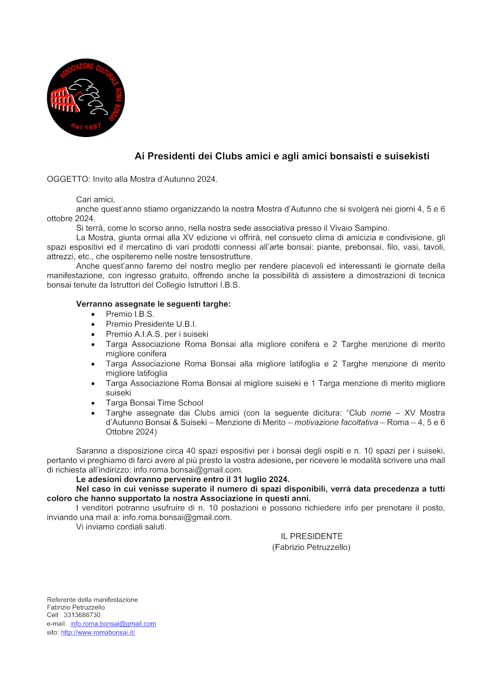Invito Mostra Bonsai
