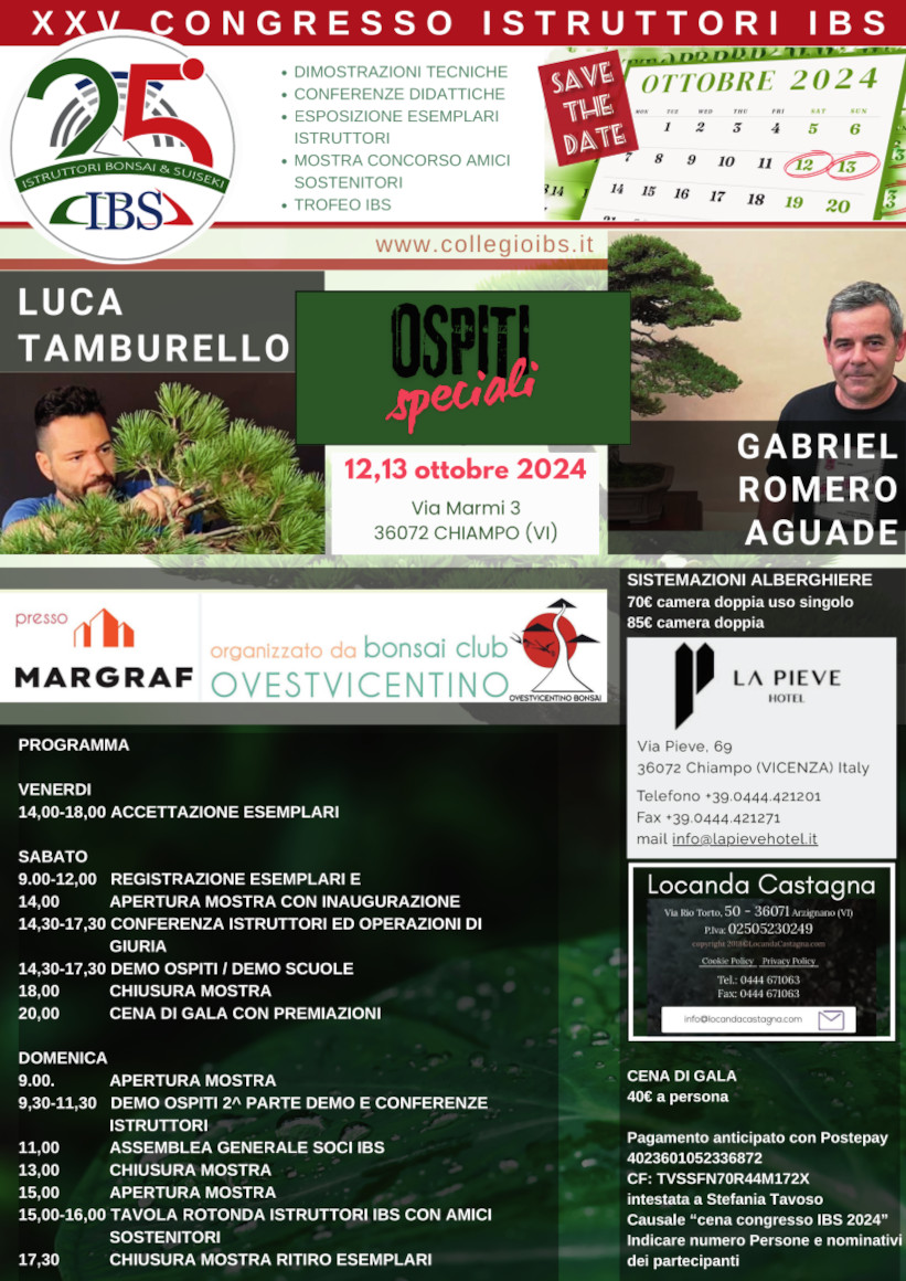 XXV Congresso IBS 2024 – Istruttori Bonsai e Suiseki 2024
